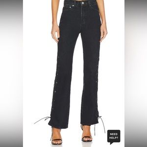 Superdown lace up jeans from Revolve. Super flattering!Fits true to size.